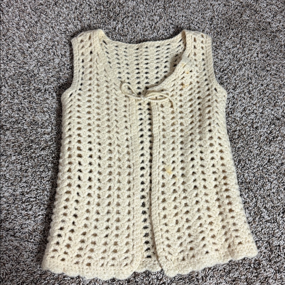 Coastal cowgirl coquette girl Crochet Sleeveless Vest vintage cottagecore